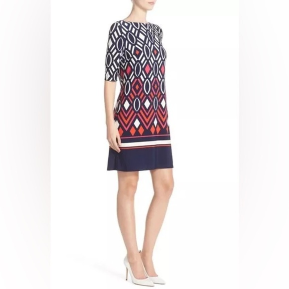 #27 ELIZA J • COLORFUL GEOMETRIC • SHEATH DRESS - Picture 2 of 9